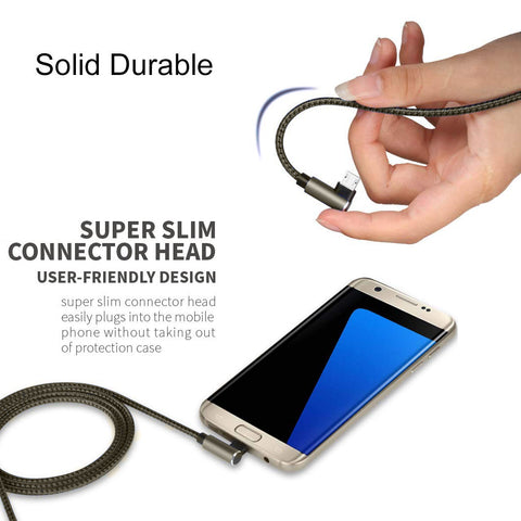 Image of 3 pack 10 ft extra long 90 degree right angle durable nylon braided MICRO USB CABLE charger & sync cord for Android Samsung LG ( Gray&Black,10ft )